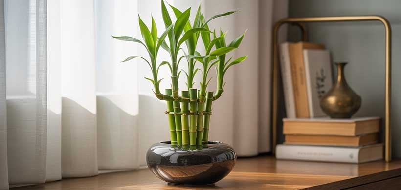 Bambu-da-sorte, acredita-se que atrai harmonia e prosperidade.