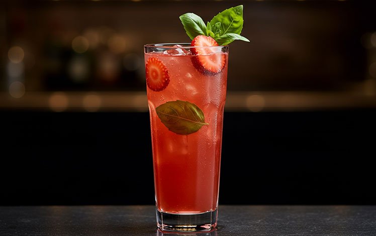 drink sem álcool de morango