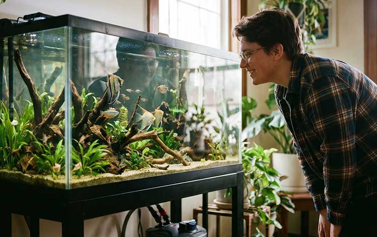 aquario domestico mostrando cuidados e erros comuns que afetam os peixes