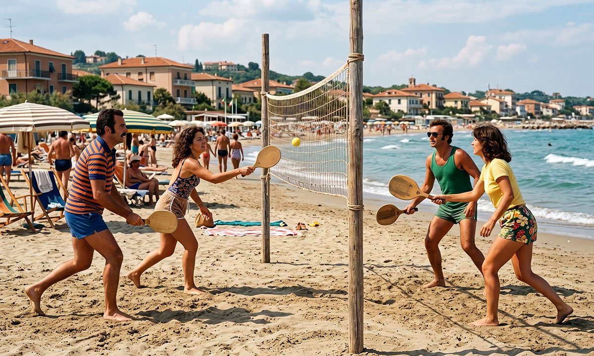 Recriação das primeiras partidas de Beach Tennis nas praias italianas