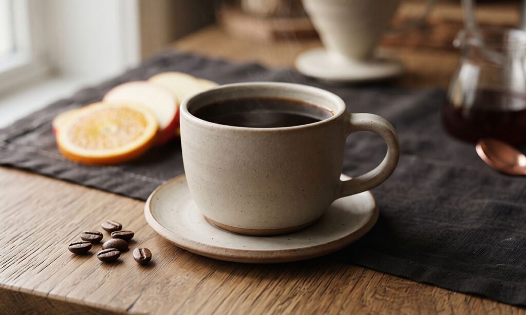 Café coado sendo preparado para identificar e corrigir uma acidez excessiva na xícara.